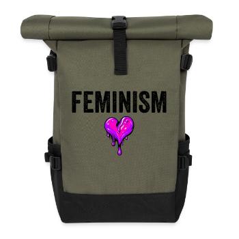 FÉMINISME - Sac à dos roll top - olive/noir - Devant