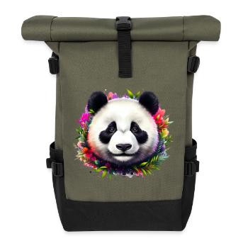 Panda - Rolltop Rucksack - Olive/Schwarz - Vorne