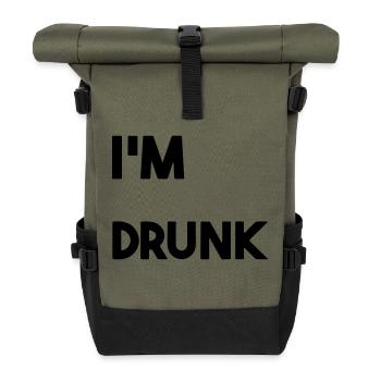 Ich bin betrunken. - Rolltop Rucksack - Olive/Schwarz - Vorne