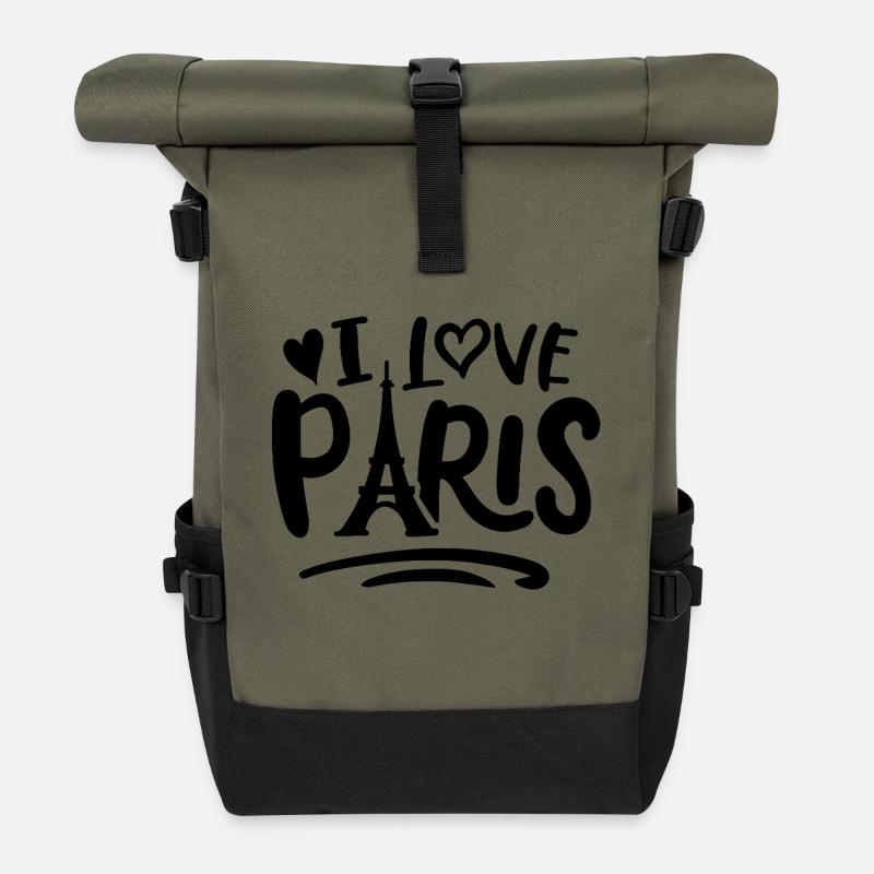 J’adore Paris - Sac à dos roll top - olive/noir