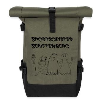 SportsGeisterSFB mit Schriftzug - Rolltop Rucksack - Olive/Schwarz - Vorne