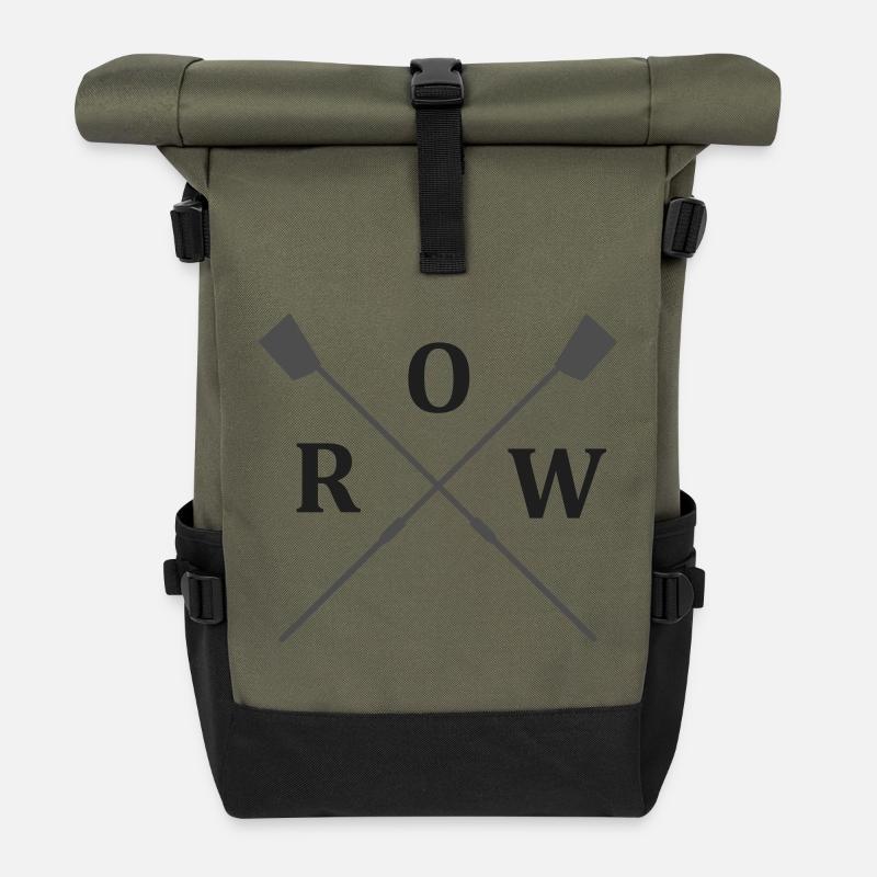 Emblème des rames de l’emprise, lames de gouvernail, crânes de rame - Sac à dos roll top - olive/noir