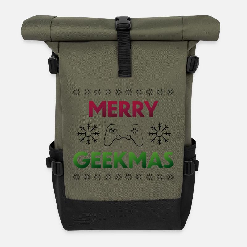 Merry Geekmas - Sac à dos roll top - olive/noir