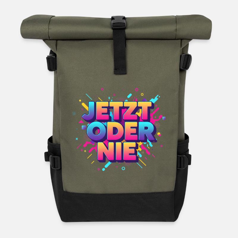Jetz oder nie - Rolltop Rucksack - Olive/Schwarz
