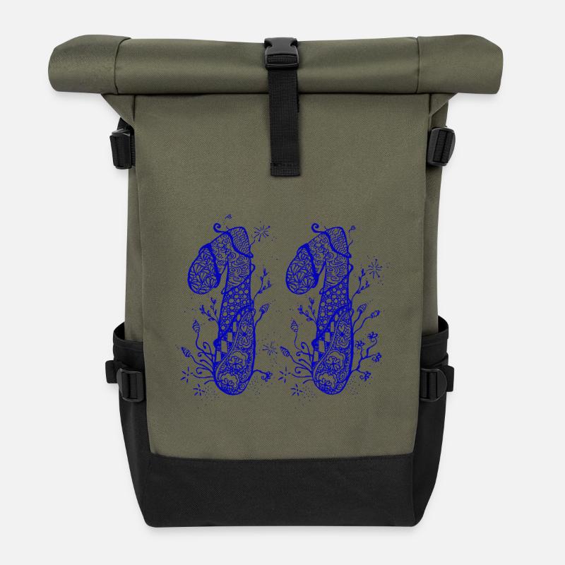 11_Zahl_Zen - Rolltop Rucksack - Olive/Schwarz