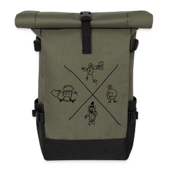 Doodle Core - Roll Top Backpack - olive/black - Front