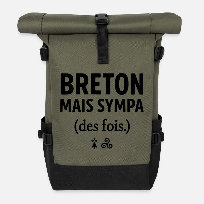 Brittany funny - Breton but nice sometimes- - Roll Top Backpack - olive/black