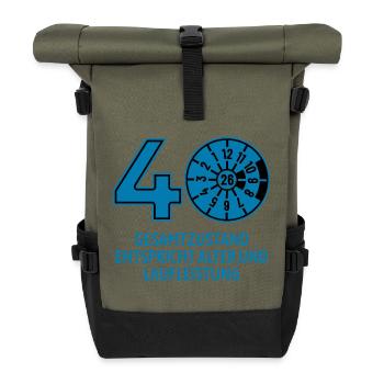 HU March 2026 - 40 Years - Birthday Gift - Roll Top Backpack - olive/black - Front