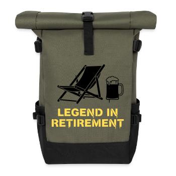 Retired Legend Pension Deck Chair - Roll Top Backpack - olive/black - Front