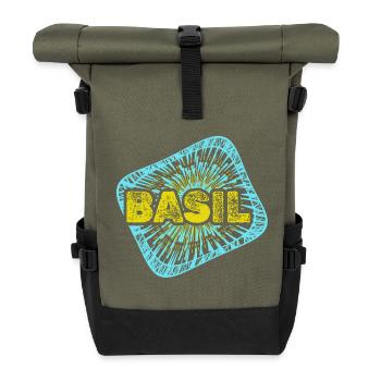 Basil als Hobby - Rolltop Rucksack - Olive/Schwarz - Vorne