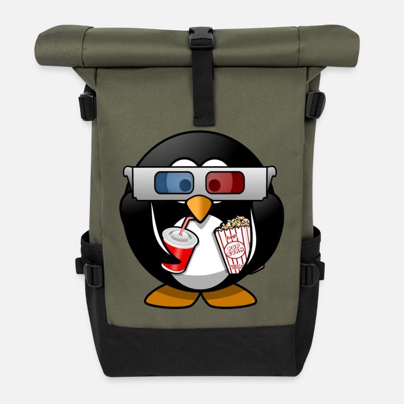 Kino Pinguin - Sac à dos roll top - olive/noir