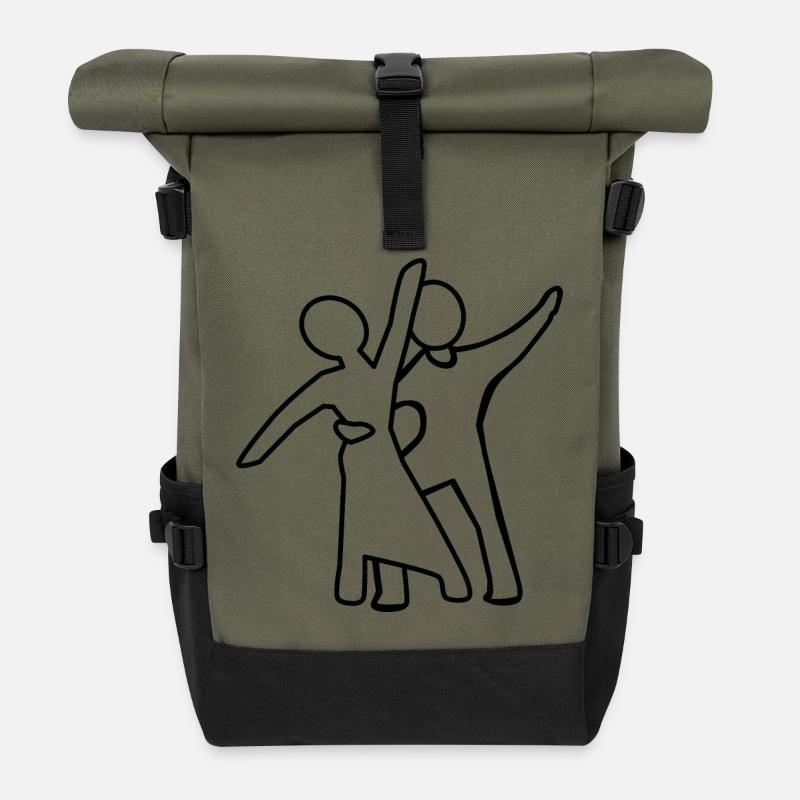 Couple de danse Silhouette - Sac à dos roll top - olive/noir