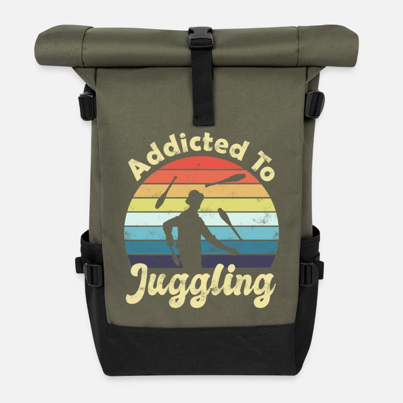 Jonglieren Jongleur - Rolltop Rucksack - Olive/Schwarz