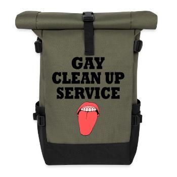 Gay clean up service - Rolltop Rucksack - Olive/Schwarz - Vorne
