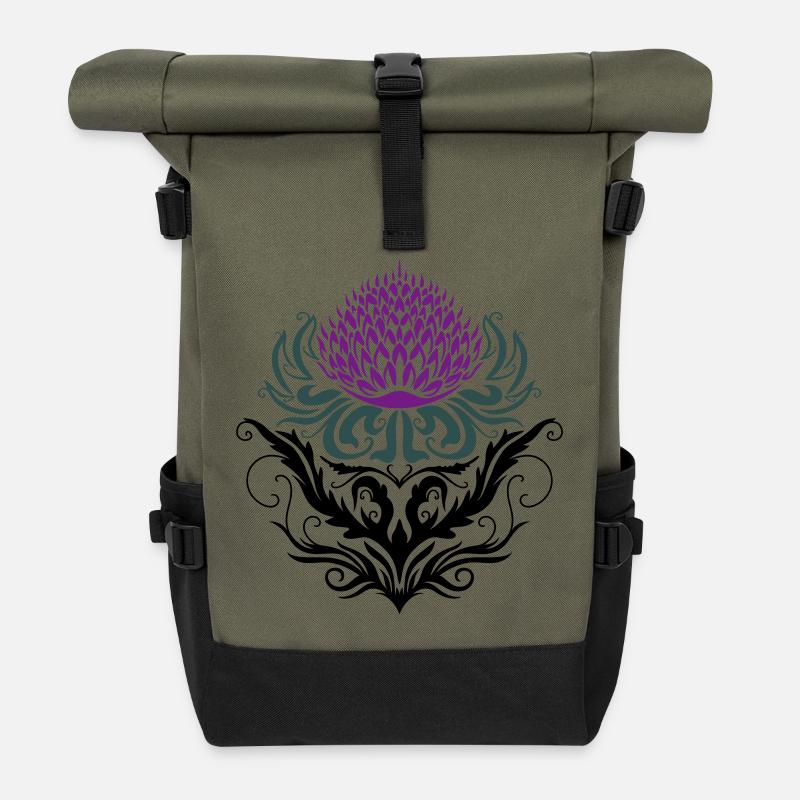 Chardon pourpre Chardon - Sac à dos roll top - olive/noir
