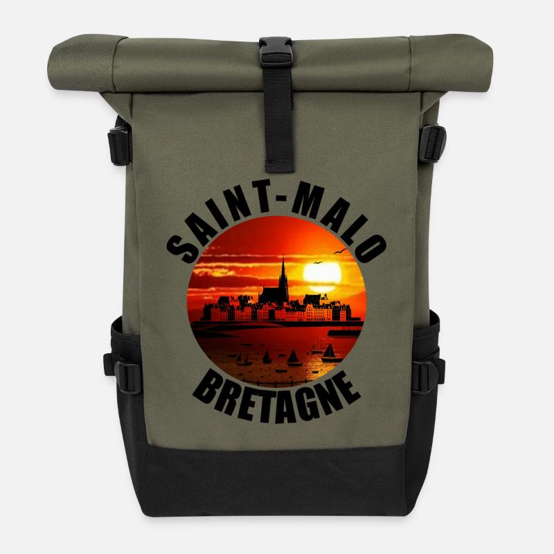 Saint Malo - Sac à dos roll top - olive/noir