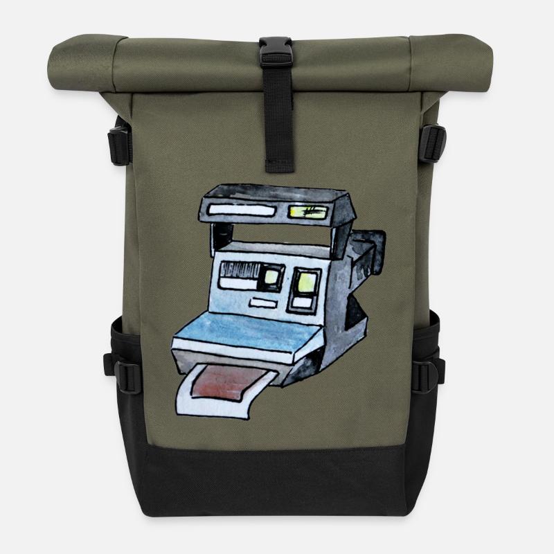 Caméra - Sac à dos roll top - olive/noir