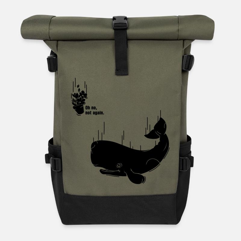 Petunia & Whale - Rolltop Rucksack - Olive/Schwarz