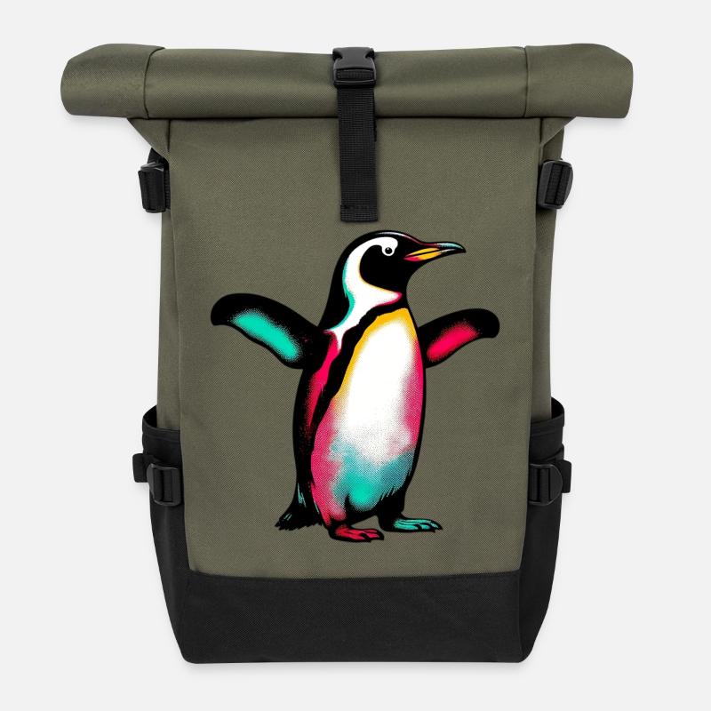 Pinguin - Rolltop Rucksack - Olive/Schwarz