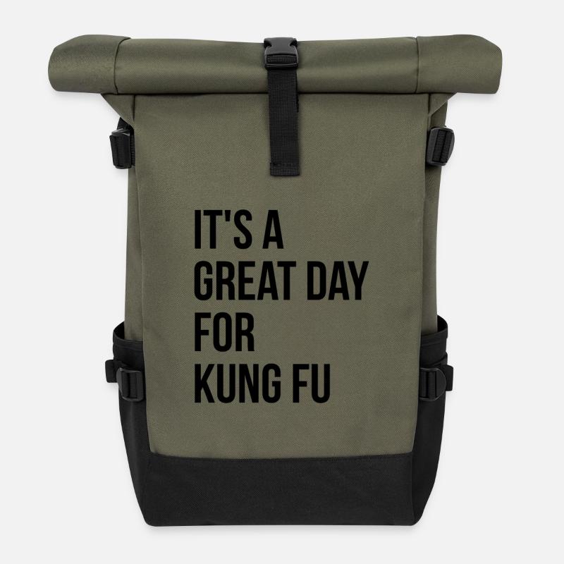 Kung-Fu - Rolltop Rucksack - Olive/Schwarz
