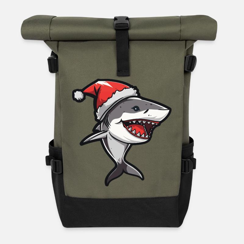 Hai Weihnachten - Rolltop Rucksack - Olive/Schwarz
