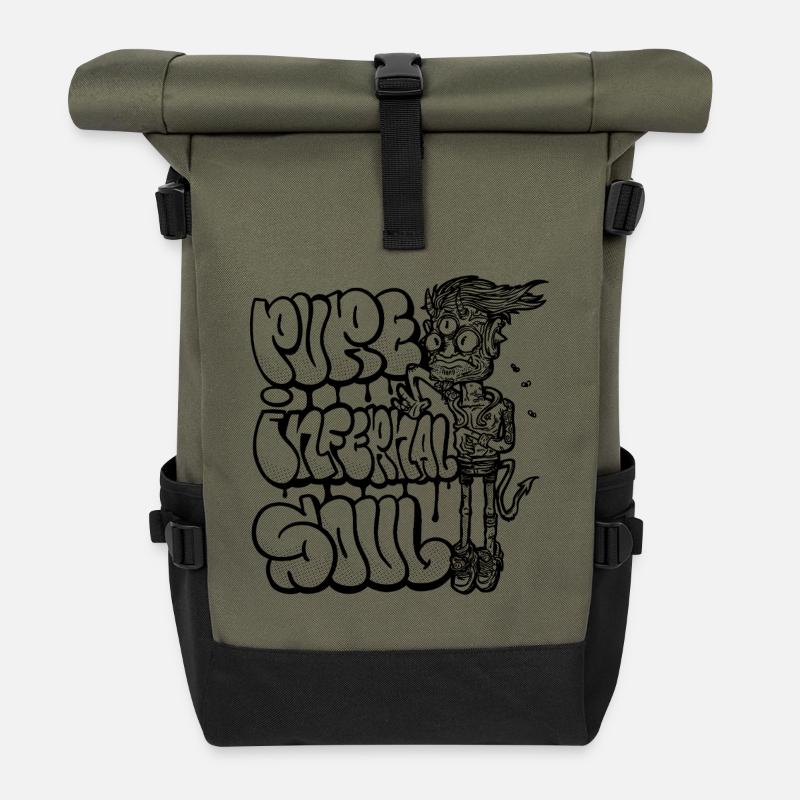 Pure infernal soul - Roll Top Backpack - olive/black