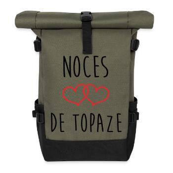 Topaz Wedding 44 Years of Marriage - Roll Top Backpack - olive/black - Front