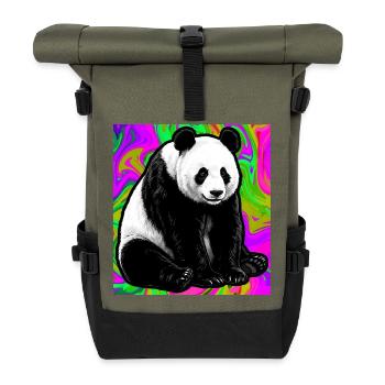 Panda - Rolltop Rucksack - Olive/Schwarz - Vorne