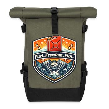 Insigne de Liberté de Carburant Fun - Sac à dos roll top - olive/noir - Devant