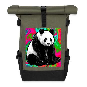 Panda - Rolltop Rucksack - Olive/Schwarz - Vorne