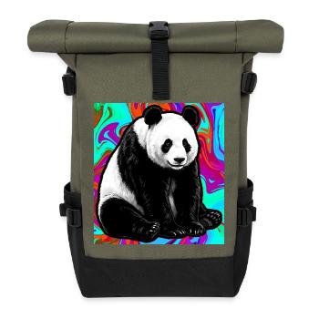 Panda - Rolltop Rucksack - Olive/Schwarz - Vorne