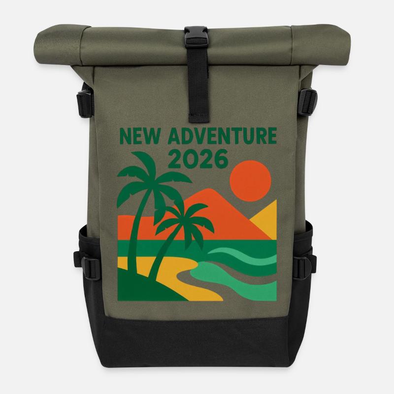 New Adventure 2026 - Roll Top Backpack - olive/black