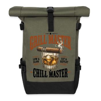 Grillmeister Whisky & Zigarre - Rolltop Rucksack - Olive/Schwarz - Vorne