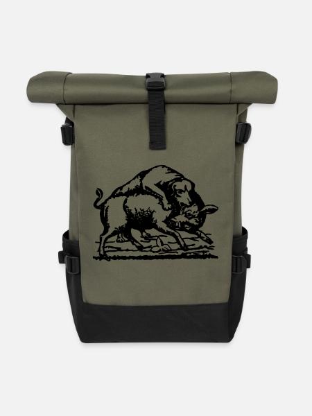 Schafkopf_High - Rolltop Rucksack - Olive/Schwarz