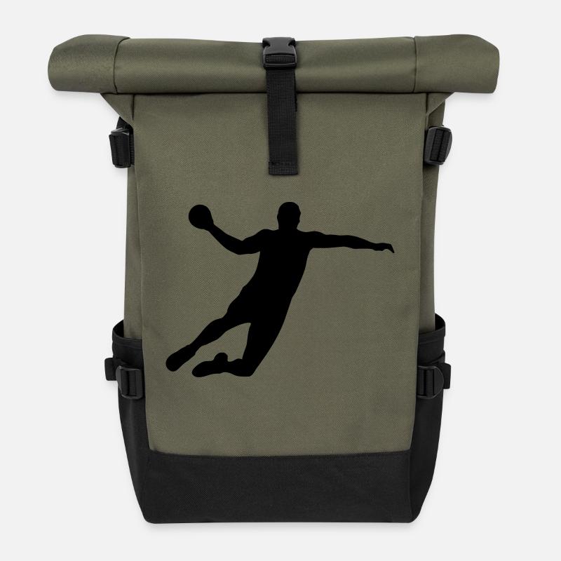 Handball Sprungwurf - Rolltop Rucksack - Olive/Schwarz