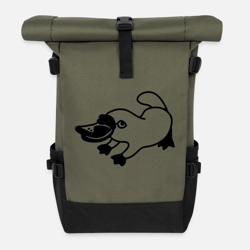 Schnabeltier - Line - Rolltop Rucksack - Olive/Schwarz