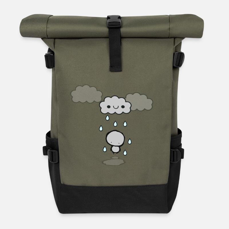 Mean Cloud - Roll Top Backpack - olive/black