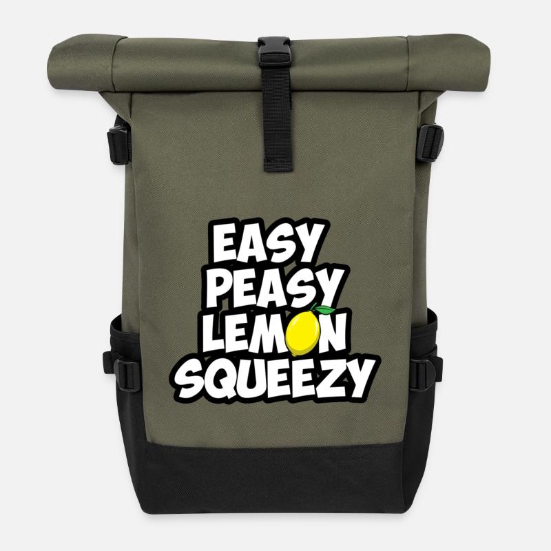 easy peasy lemon squeezy - Rolltop Rucksack - Olive/Schwarz