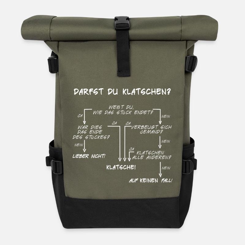 Klatschanleitung - Rolltop Rucksack - Olive/Schwarz