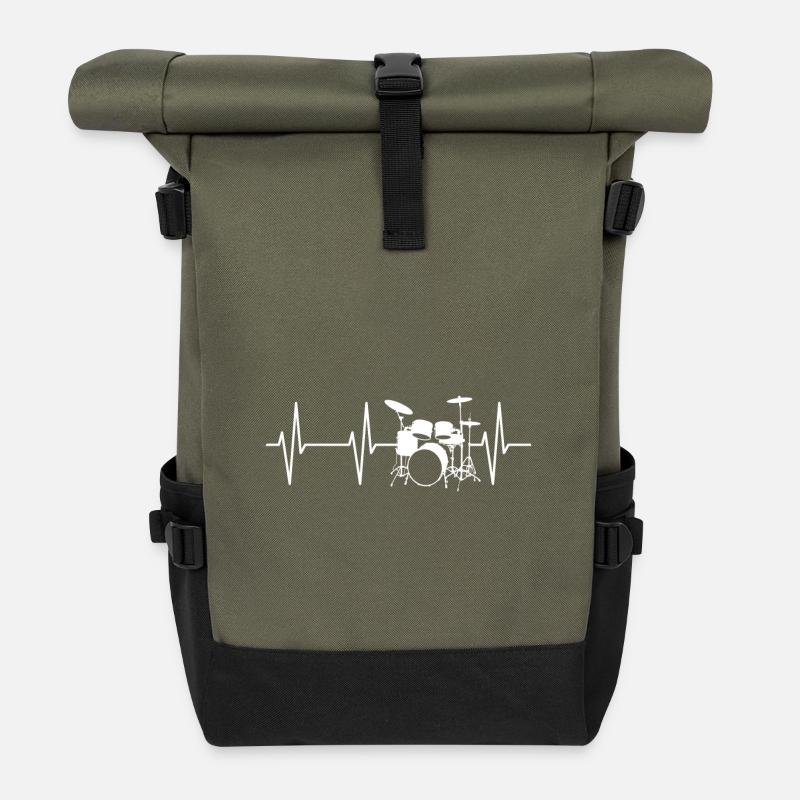tambour Heartbeat - Sac à dos roll top - olive/noir