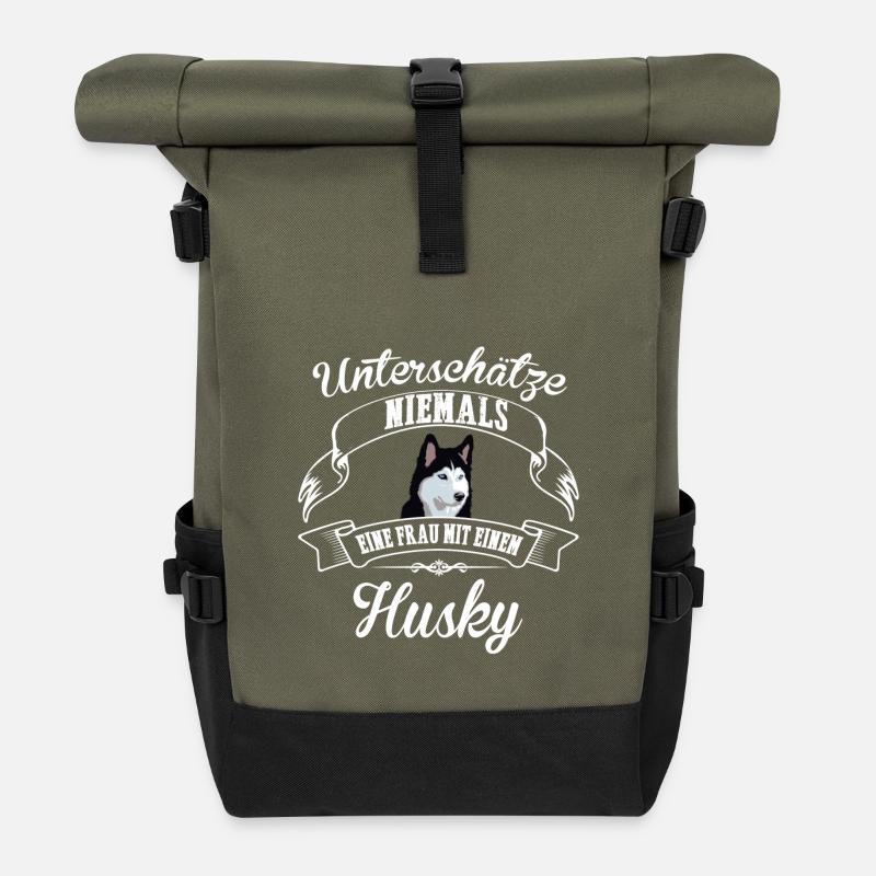 Husky - Rolltop Rucksack - Olive/Schwarz