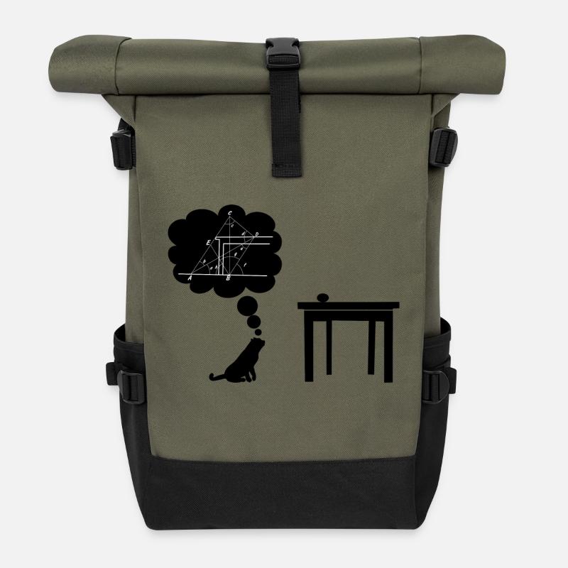 chat saut à - Sac à dos roll top - olive/noir