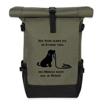 Hund - Rolltop Rucksack - Olive/Schwarz - Vorne