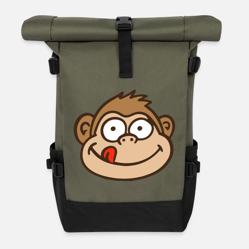 Affe - Rolltop Rucksack - Olive/Schwarz