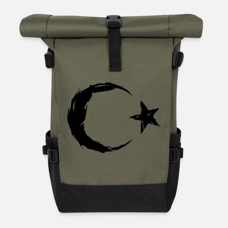 Turkey Flag - Rolltop Rucksack - Olive/Schwarz