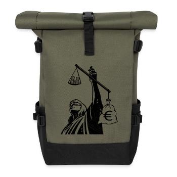 Injustice class struggle redistribution finances - Roll Top Backpack - olive/black - Front