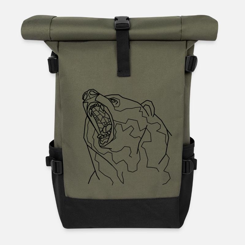 porter - Sac à dos roll top - olive/noir