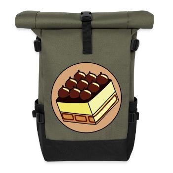 Tiramisu 2 Schichtdessert Mascarpone Cappuccino - Rolltop Rucksack - Olive/Schwarz - Vorne