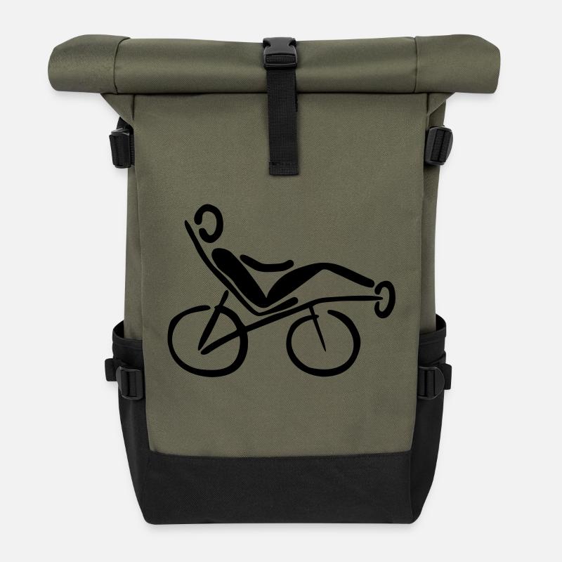 Vélo Couché - Sac à dos roll top - olive/noir