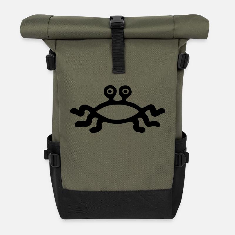 Flying Spaghetti Monster - Rolltop Rucksack - Olive/Schwarz